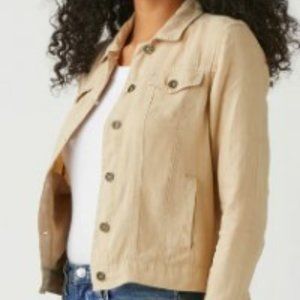 Michael Stars Linen Jean Trucker Jacket - Natural - WORN ONCE - Size M
